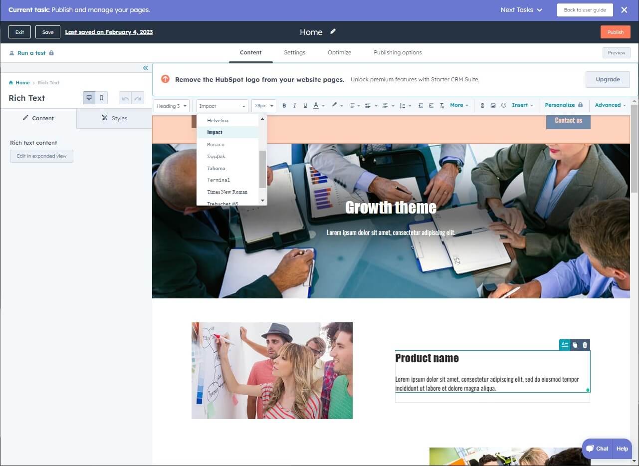 Using fonts in HubSpot