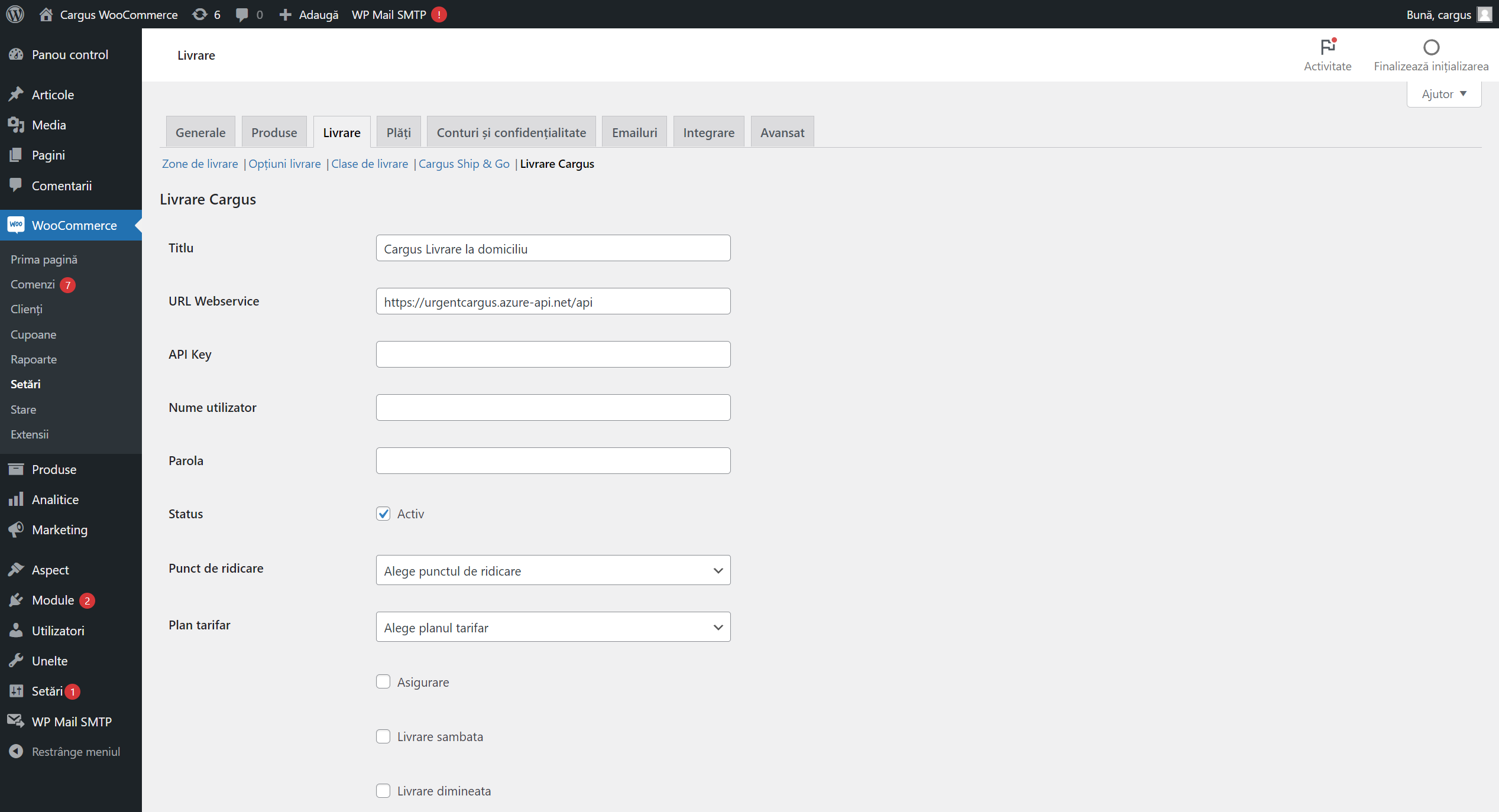 Cargus WooCommerce Module
