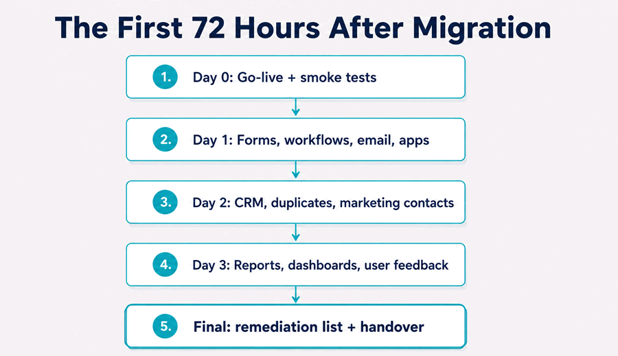 72-hour post-migration HubSpot plan