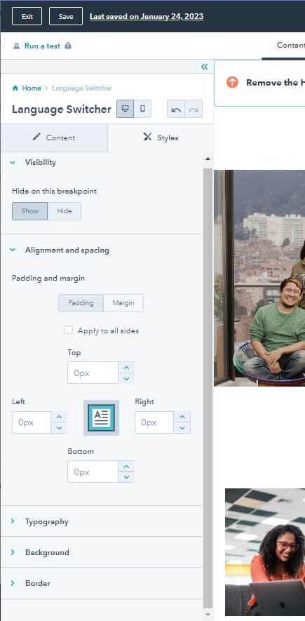 Language switcher module