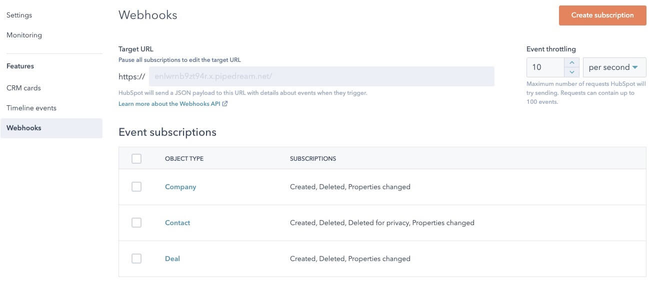 Webhooks in HubSpot