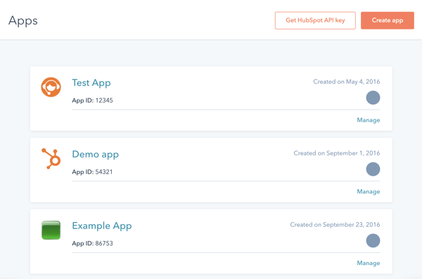Applications in HubSpot account