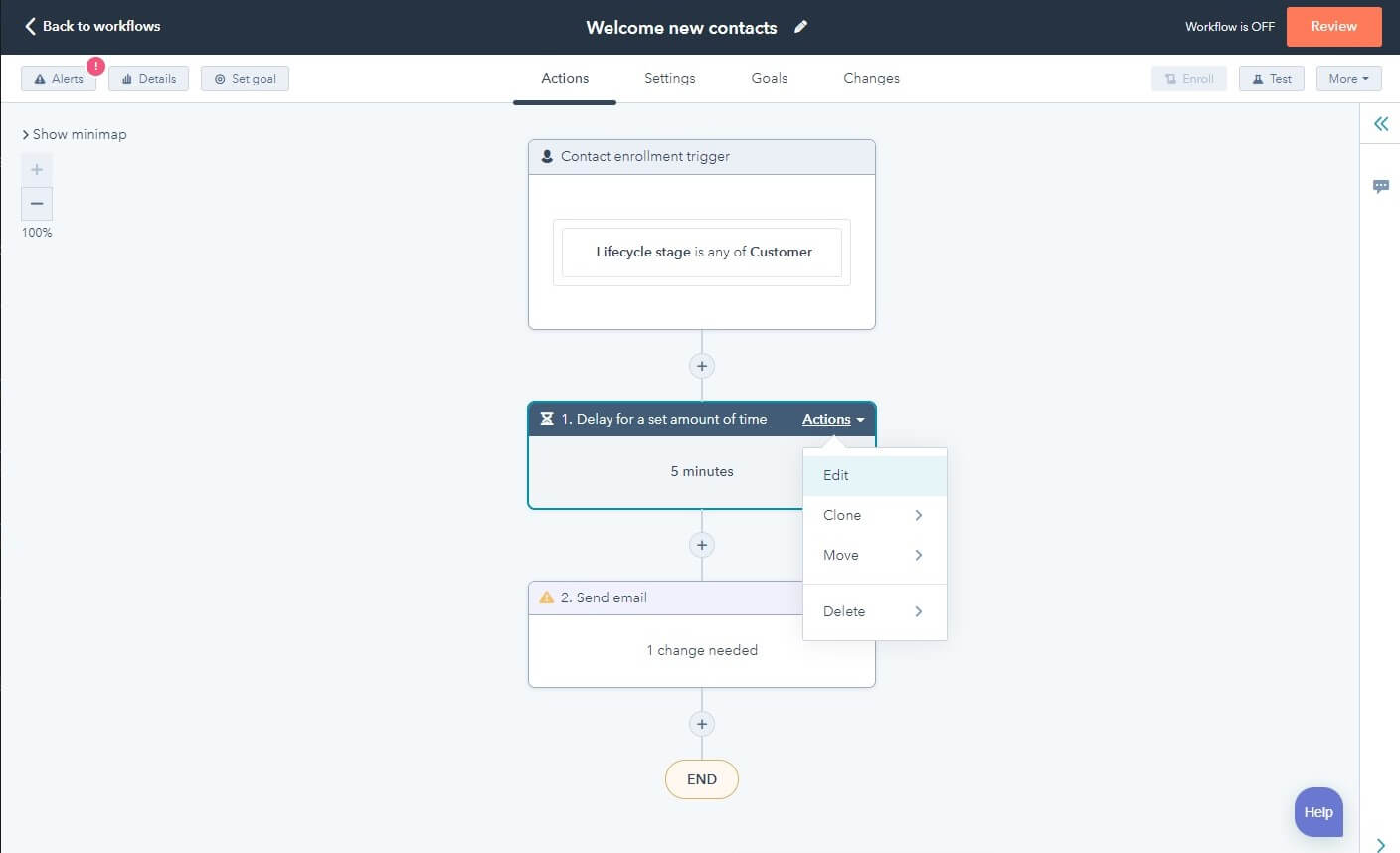 Delay in HubSpot Workflow