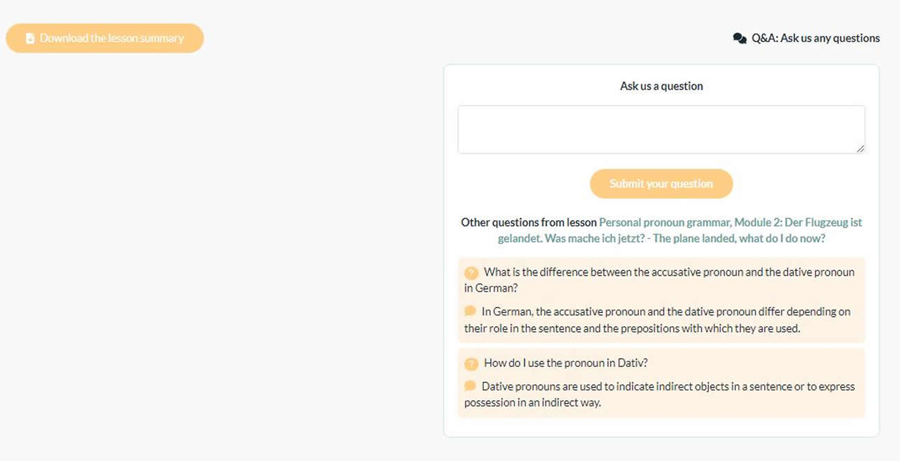 Q&A and PDF Section